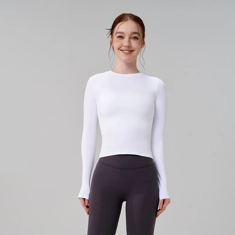 TRY TO BN Sports Long Sleeve Gym Tops Woman O-Neck T-Shirts Fitness Sportswear Breathable Workout Running Training Yoga Clothing
