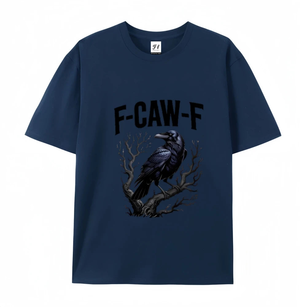 Crow Fcawf Graphic Tee Summer Top Wearing Full Cotton Breathable Oversized Street Wearing Unisex Tee Shirt Short Sleeve Tops