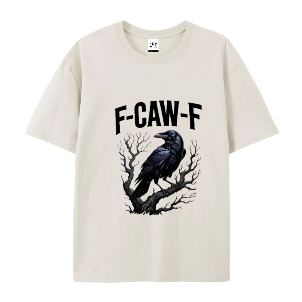 Crow Fcawf Graphic Tee Summer Top Wearing Full Cotton Breathable Oversized Street Wearing Unisex Tee Shirt Short Sleeve Tops