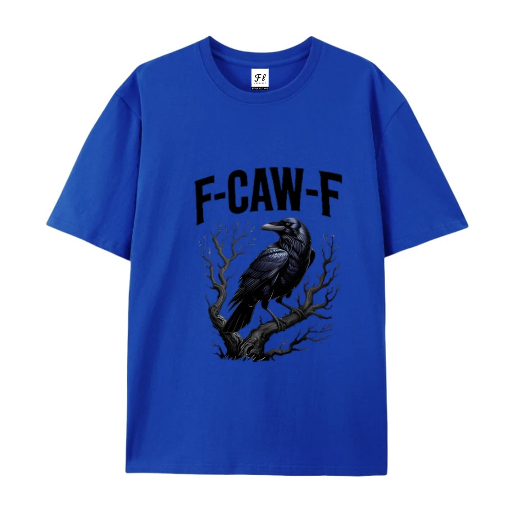 Crow Fcawf Graphic Tee Summer Top Wearing Full Cotton Breathable Oversized Street Wearing Unisex Tee Shirt Short Sleeve Tops