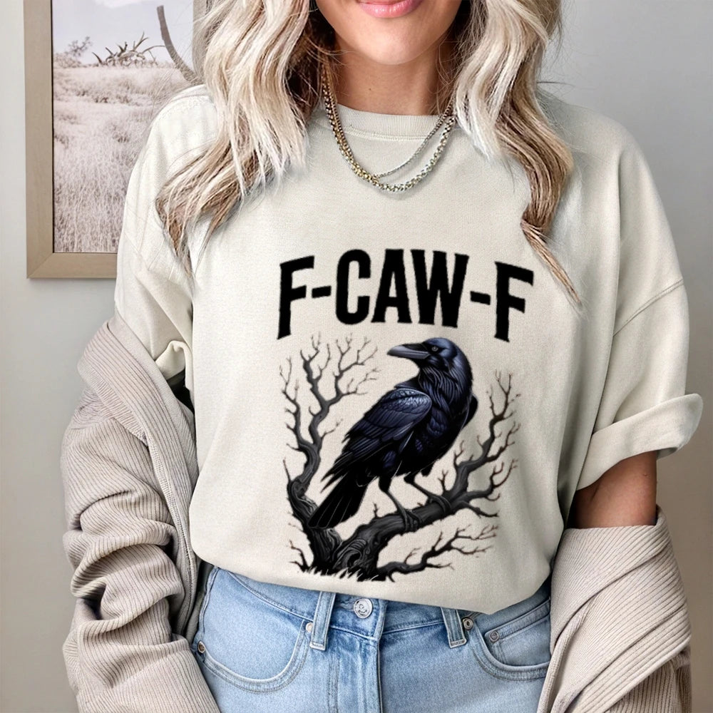 Crow Fcawf Graphic Tee Summer Top Wearing Full Cotton Breathable Oversized Street Wearing Unisex Tee Shirt Short Sleeve Tops