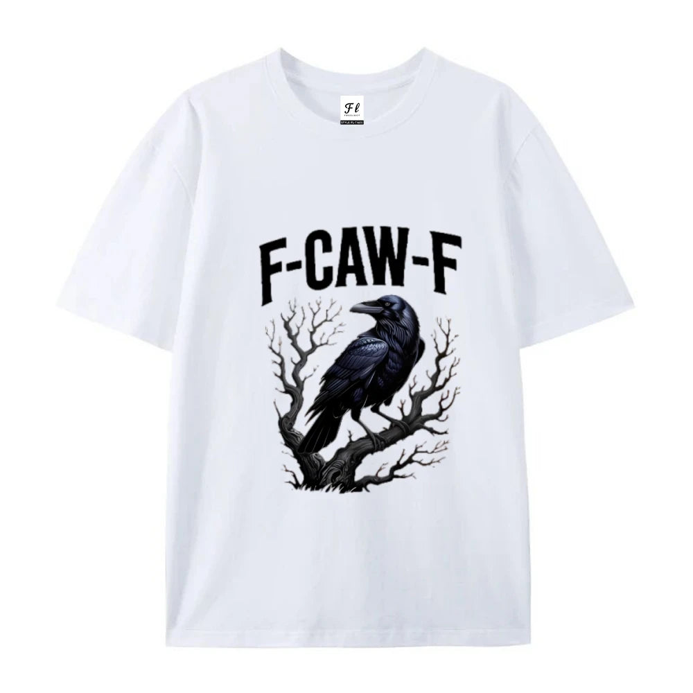 Crow Fcawf Graphic Tee Summer Top Wearing Full Cotton Breathable Oversized Street Wearing Unisex Tee Shirt Short Sleeve Tops