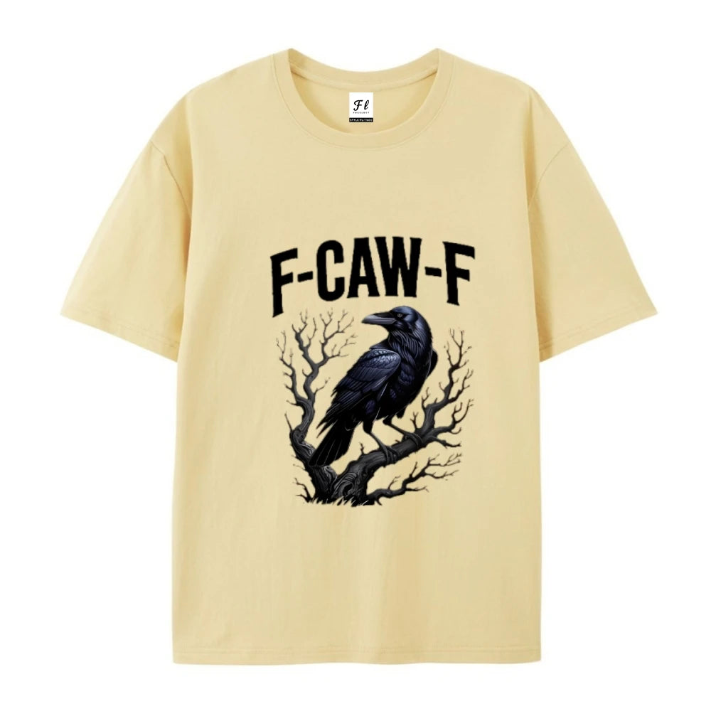 Crow Fcawf Graphic Tee Summer Top Wearing Full Cotton Breathable Oversized Street Wearing Unisex Tee Shirt Short Sleeve Tops
