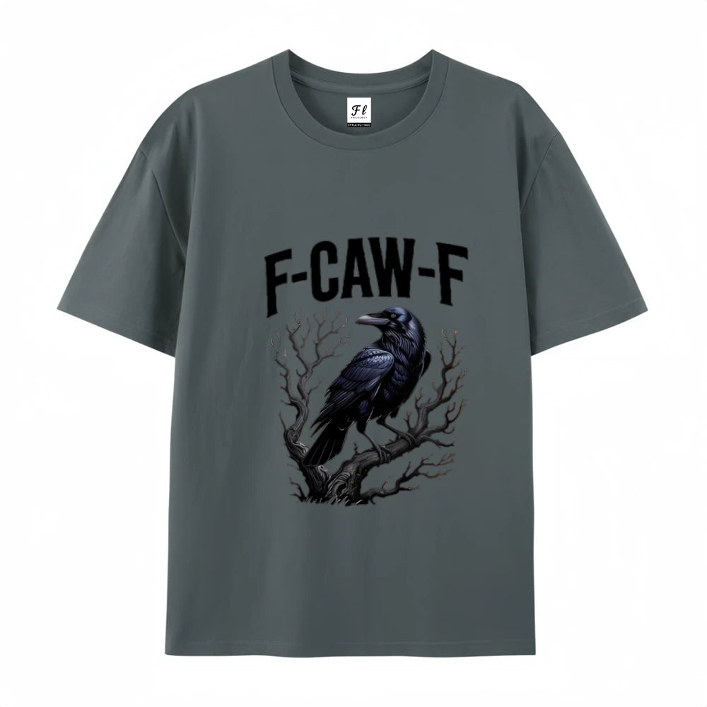 Crow Fcawf Graphic Tee Summer Top Wearing Full Cotton Breathable Oversized Street Wearing Unisex Tee Shirt Short Sleeve Tops