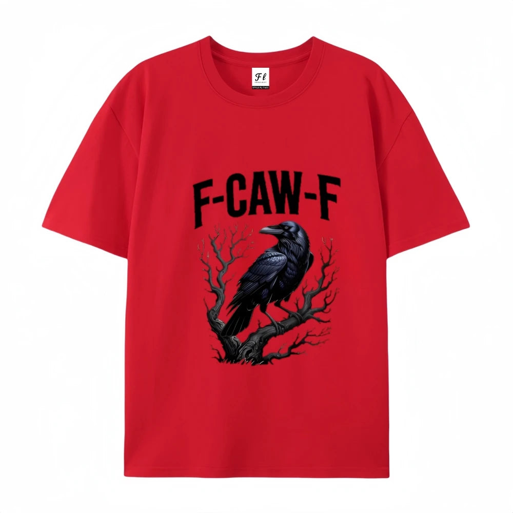 Crow Fcawf Graphic Tee Summer Top Wearing Full Cotton Breathable Oversized Street Wearing Unisex Tee Shirt Short Sleeve Tops